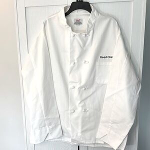 S&H White Men’s Chefs Coat with “Head Chef” Embroidered on Chest‎ 3XL